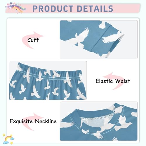 ALAZA Cartoon Pigeon 2 Piece Pajama Set Long Sleeve Top and Pants Sleepwear Unisex4