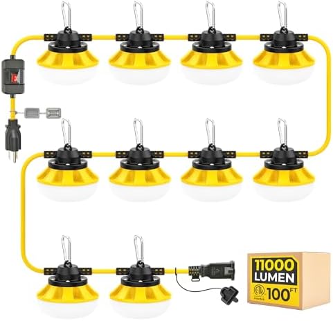 3 Prong LED String Lights with Switch: 100FT Linkable ETL Certifi...