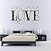 Life Laugh Love Art Word Wall Stickers Camera Da Letto Testiera In Vinile Rimovibile Carta Da Parati Decorazione Della Casa Fai Da Te 68X44Cm