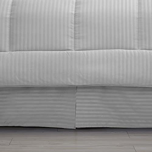 Image of Sweet Home Collection Queen Comforter Set 8 Piece Bed in a Bag with Bed Skirt, Fitted Sheet, Flat Sheet, 2 Pillowcases, 2 Pillow Shams, Queen, Dobby Silver