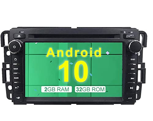 MCWAUTO for GMC Double 2 Din Car in Dash Radio DVD Player GPS Navigation for Car Buick Chevy Android 10.0 OS Multi-Media Player WiFi 4G Bluetooth TPMS DAB+ OBD2 and Free Rear Camera/Preloaded Map