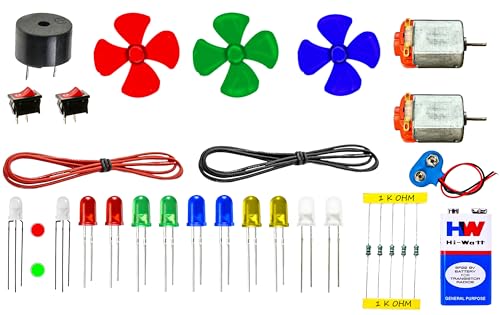 Image of Science Kit | 31 Components | Summer Project Experiment Kit | Art and Craft | Motor Fan Toy Set for Kids | Multicolor