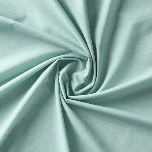 Image of 100% Pure Cotton 3 Layer Dohar, Single Bed Blanket Comforter, (60''X90'' / 152X230 CM), Uni Chambray, Skin Friendly Dohar, Color - Celadon Green
