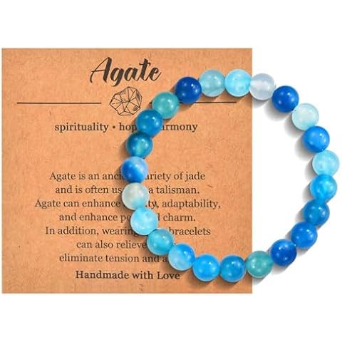 CERSLIMO Blue Agate Healing Bracelet for All Cover