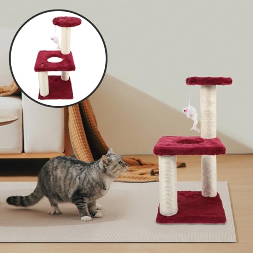 Rascador vertical multi-capa para gatos con cuerda de sisal miniatura 7