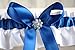 ''HANDMADE''Royal Blue and white satin wedding garter with iridescent flower and rhinestone, Prom & wedding lingerie, Toss keepsake garter, Something blue