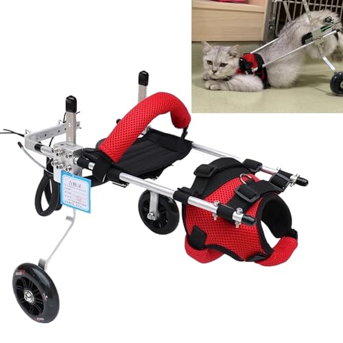 Genérico Carrito para Perros/Silla de Ruedas pequeña para Patas traseras lesionadas, Herramienta de Movilidad para Animales discapacitados para Patas traseras, Soporte de Soporte para Patas
