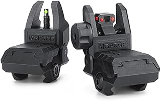 Aecktech with Green and Red Full Dots Polymer Black Fiber Optics Iron Sights Front and Rear Sights (Black)