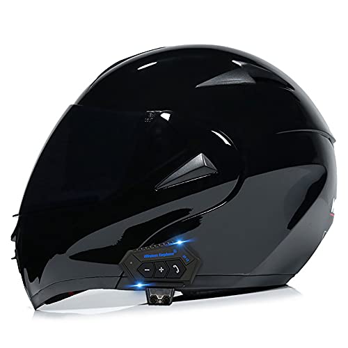 Street Bike Flip Up Helmet DOT/ECE Approved Motorbike Helmets Dual Visor Sun Shield Bluetooth Motorcycle Helmet Communication System Ventilation for Men Women Adult 55~62cm