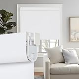 Persilux No Drill No Tools 100% Blackout Window Shades for Home, Free-Stop Cordless Roller Shades (White, 34.5