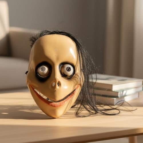 Image of eCraftIndia Brown Horror Scary Mask Perfect For Cosplay Halloween Holi and Kids Horror Theme Pary Scary Haunted Face Mask