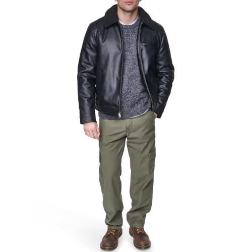 Image of Levi's Men's Faux Leather Collar Racer Jacket