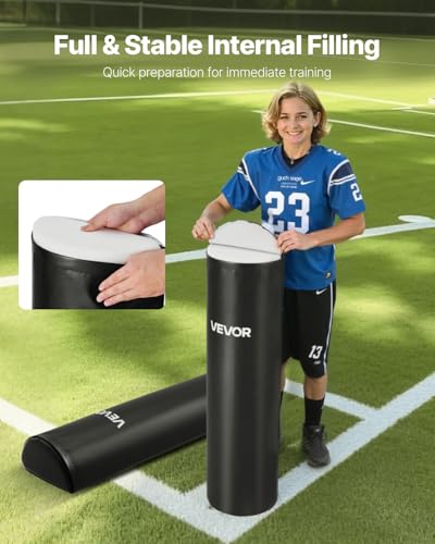 VEVOR Fußball Tackling Dummy PVC Step-Over-Dummy, hochdichtes Schwamm-Blocking-Pad (1080 x 310 x 155 mm), robuste Trainingsdummies mit Griffen, ideal für Beinarbeitsübungen, Sporttraining, 2 STK.