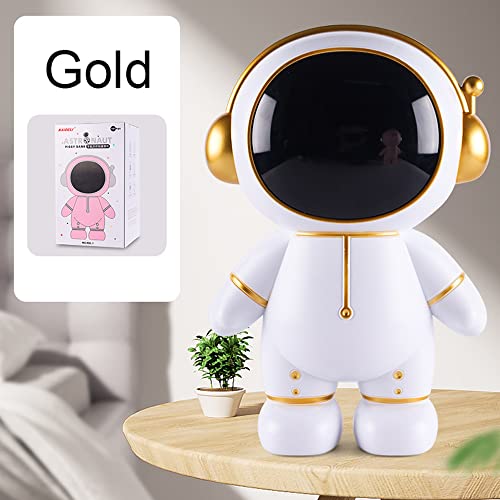 Hosoncovy Astronaut Piggy Bank Coin Bank Spaceman Money Box Astronaut Figurine Decor Desktop Sculpture Statue (Gold) - Image 3