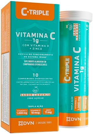 Vitamina C Efervescente 1g + D 400 ui + Zinco 10 mg 10 Comprimido...
