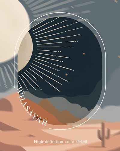 Tableau abstrait moderne soleil lune pour sublimer l'entrée et la salle de bain