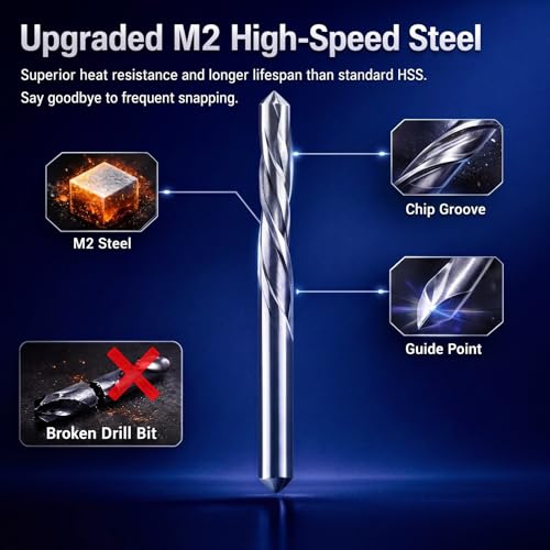 Tondiamo 50 Pcs Drywall Router Bits 1/8" Rotor Drywall Drill Bits High Speed Steel Spiral Guide Point Cutting Diameter Router Rotary Tool by Tondiamo - Image 3
