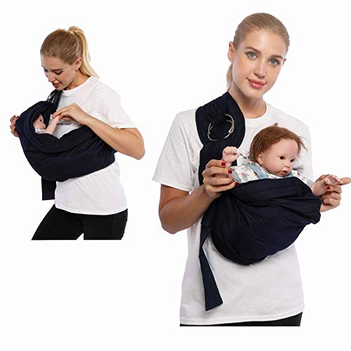 CUBY- Einstellbar Babytragetüch - 100% Bio Baumwolle - für Neugeborene Kleinkinder bis 15 KG - Ergonomische Babytragen (Klassisches Grau) - Image 4