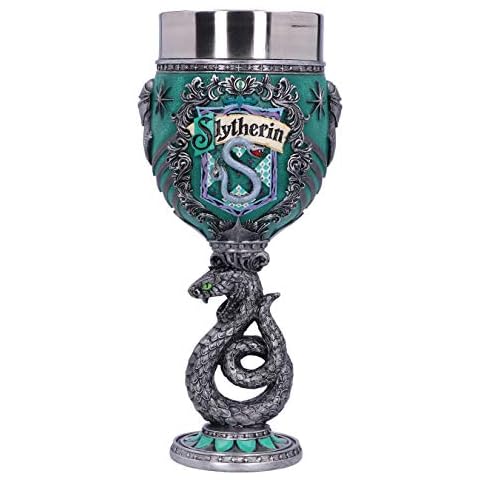 Nemesis Now Harry Potter Slytherin Hogwarts House Collectable Goblet, Harz, Grün Silber Cover