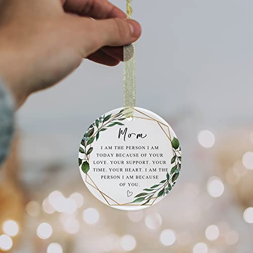 Mom Ornaments 2023 Mother Mother's Day Ornament Mom Christmas Ornament For Mother From Son&Daughter Forever Ornament Best Mom Ever Gift Mother's Birthday Double-Sided Printing Ceramic(2.9") #TOP2