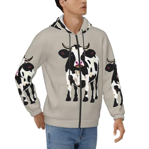 Sweat à capuche vache homme, le pull doux qui résiste au vent d'automne