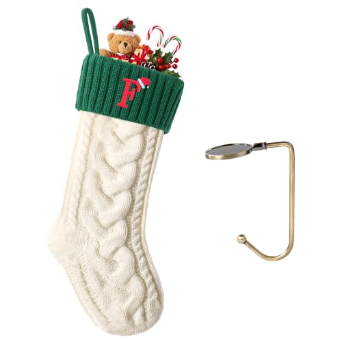 Initial Christmas Stockings,Monogram Letter Stocking Knit Family Stockings