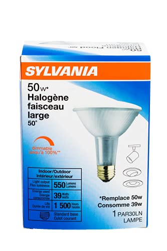 Sylvania 16156 6-Pack Capsylite Long Neck Halogen Bulb Dimmable / Par30 Reflector Wide Flood Light (50W Replacement) / Medium Base E26 / 39 W / 2850K – Warm White #TOP2