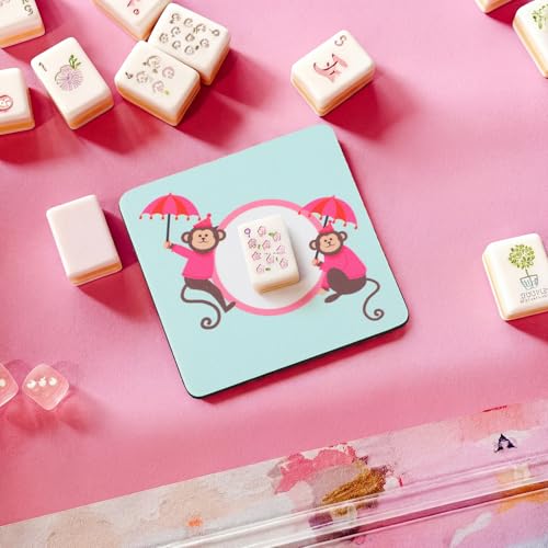Hoteam Non Slip Mahjong Discard Tile Coaster Set of 2 Mahjong Accessories and Gifts for Women Decorative Table Game Lover Gifts for Cup Drink Game Night Party Supplies Decoration