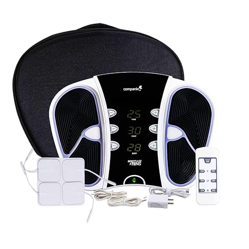 Image of COMPANIO Body Pulse TENS Body Pain Relief Electric Foot Massager for Nerve pain with Travel Bag Remote Control & Electrode Patches | Neuropathy Pain Relief | Thigh Hip Foot Upper /Lower Back Elbow Sciatic Nerve Pain | Scientifically Proven | Blood Circulator | No Side Effects