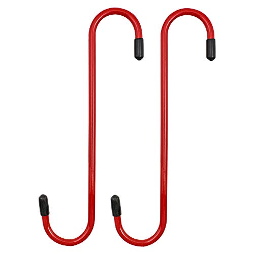 Image of 4LIFETIMELINES Brake Caliper Hanger Hooks, Durable Steel, Red Powder Coated with Rubber Tips, for Automotive Work on Brake Axle and Suspesion Systems - 2 Pack