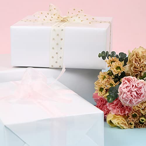 Camkuzon White Wrapping Paper For Wedding, Mother's Day, Baby Shower, Birthday, Christmas, Holiday - Solid Color Pearly White Gift Wrap Paper Roll - 17.4 Inch X 33 Feet #TOP5