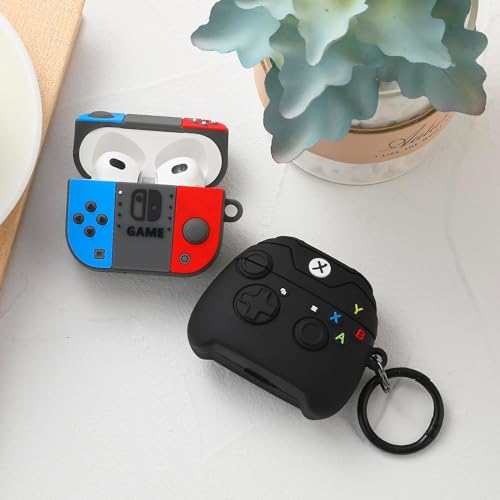 Image of [2Pack] Gedicht for Airpods 3rd Generation Case, Cute AirPods 3 Cartoon Character Case,Unique Design Funny Fun Kawaii 3D Cartoon Characters Silicone AirPods 3 Case for Men Women,Games Console