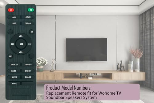 Allimity Replacement Remote fit for Wohome TV Soundbar Speakers System TSSN07G2 VMAI S4 FS21HS
