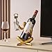 Gold Thinker Statue Wine Rack, Single Bottle Holder with Spot for Bottle Opener, Art Artistic Wine Storage for Countertops,Cabinets (Gold)