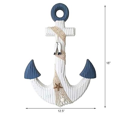 T&Garice Hanging Nautical Wooden Anchor Wall Decor,18''H,Rustic Anchor Wall Art Sculpture Beach Theme Home Decoration… 41NPtl1LScL. SS400