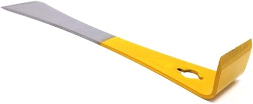 Miniatura 3 de HONBAY Elevador y raspador de marco de herramienta de colmena de abeja de acero inoxidable para apicultores (medio amarillo)