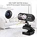 EIVOTOR HD Webcam, PC Webcam 720P USB Mini Computer Camera Built-in Mic, Flexible Rotatable Clip, for Laptops and Desktop, Black