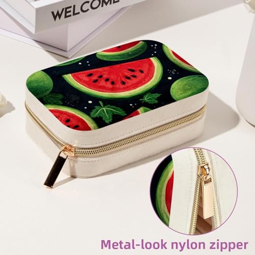 Boîte à bijoux pastèque spacieuse pour bagues et colliers de voyage - 7