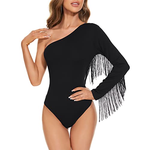 Durio Body Damen Elegant Bodysuit Women Sexy Langarm Sheer Oberteil mit...
