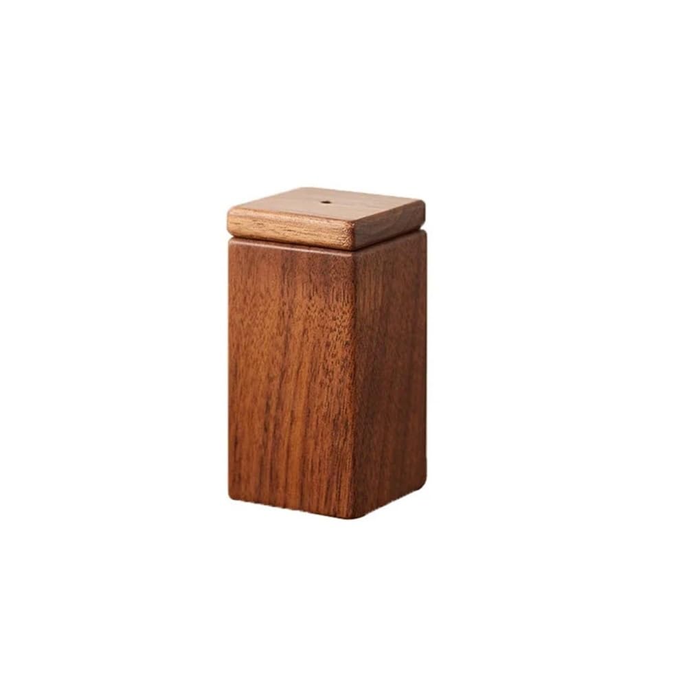 TIANSHENGQI Magnetic Adsorption Toothpick Dispenser Black Walnut Wood Box Holder Container Home Decoration