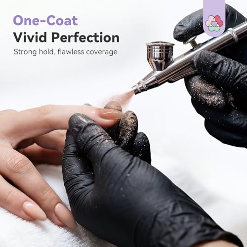 Image of SAVILAND Dilution Free Airbrush Gel Nail Polish: Dark Nude Nail Airbrush Paint High Coverage Hema ＆ Acetone Free with Fine Mist No Clogging for Ombre French Nail Art Design Salon 20 ml