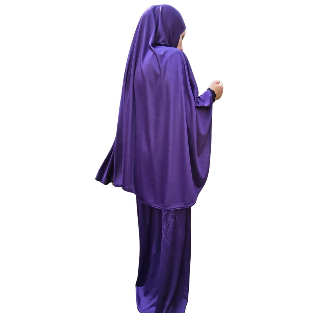 Prayer Set Two Piece (Khimar + Skirt) One Size Pull on Headscarf Stretchy Lycra Ideal Everyday/Home/Work/Travel/Hajj/Umrah/Mosque/Madrassa/Ramadan/Eid/Gift
