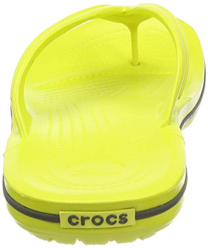 Image of Crocs Unisex's Crocband Flip Flops, Citrus Slate Grey, 4 UK Men / 5 UK Women