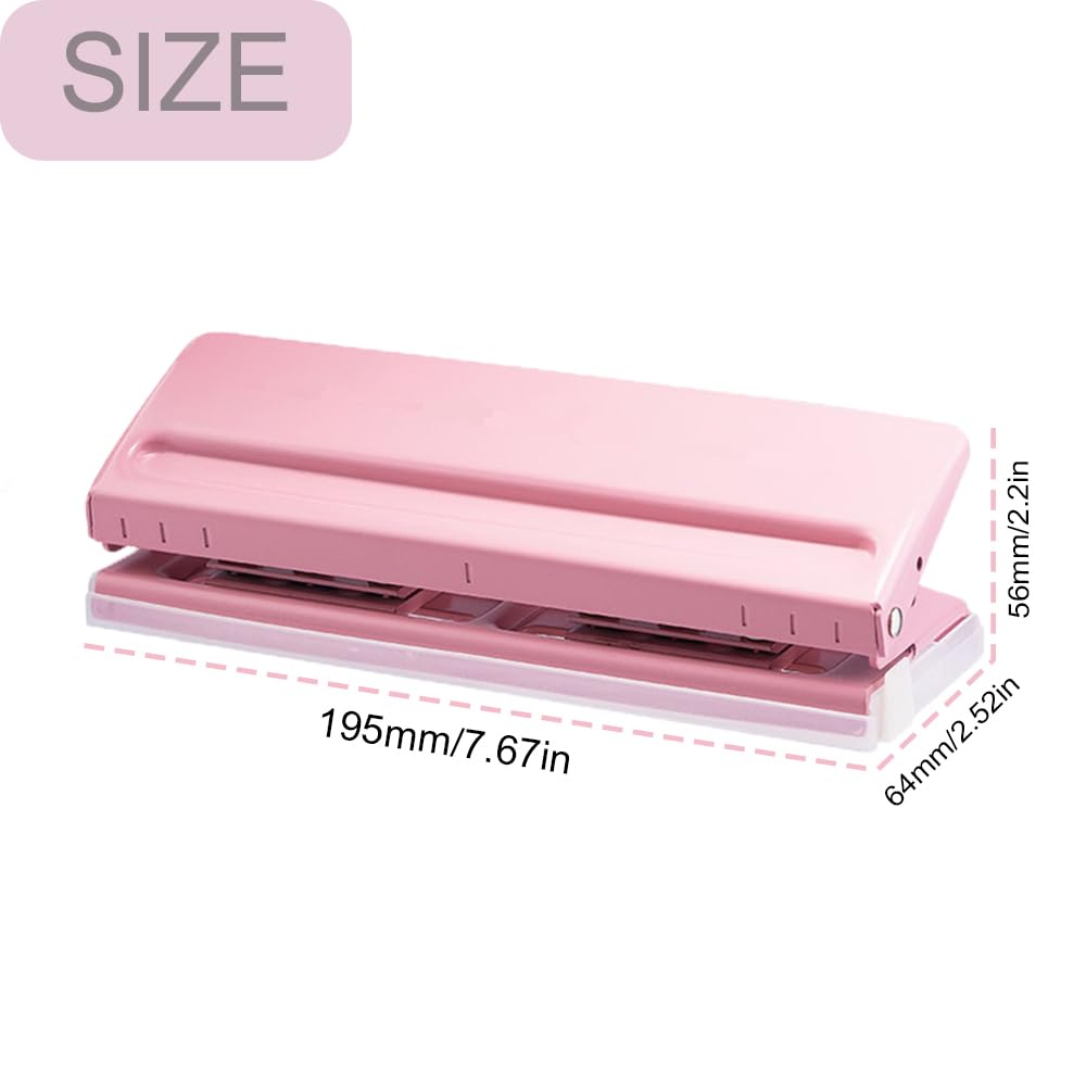 6-Gaats Perforator: Verstelbare Desktop Punch Met Metalen Kantoorbinder Voor A3, A4, A5, B3, B4, B5 - 6 Vellen Stanscapaciteit, Zwart - 5,5 mm