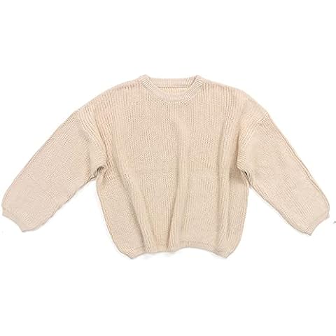 chengchuang Newborn Baby Girls Boys Sweatshirt Blouse Pullover Knit Sweater Warm Crewneck Long Sleeve Tops for Infant Toddler, Beige, 4 Years Cover