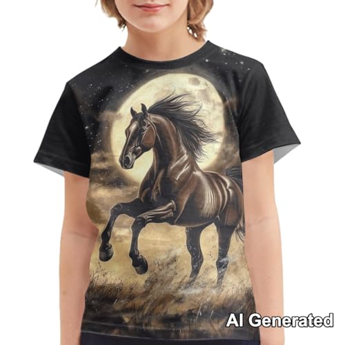 Image of Xhuibop Kids T Shirts for Boys Size 3-16 Girls Short Sleeve Sportswear Active Tops