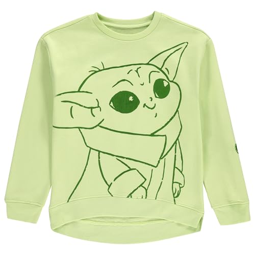 Image of STAR WARS Girls Baby Yoda Crewneck Sweatshirt and Shorts Clothing Set- Little and Big Girl Sizes 4-16