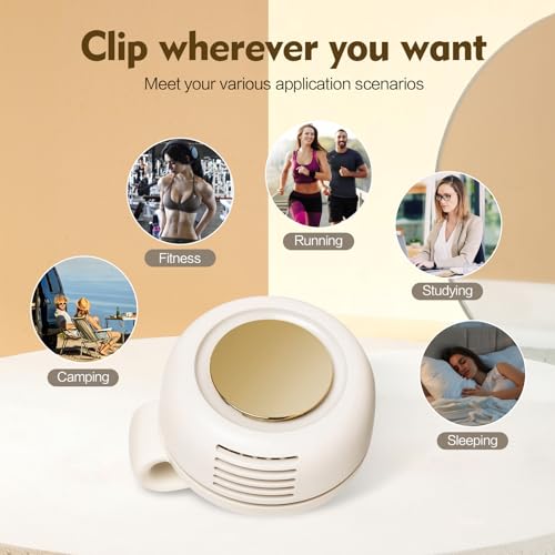 Image of Portable Silent Mini Bladeless Electric Fan,Small fan Clip on for Shirt & Waist,2026 New Mini Bladeless Fan Clip On,Adjustable 3-Speed For Outdoor & Travel & Office, Travel Accessories, Gift (white)