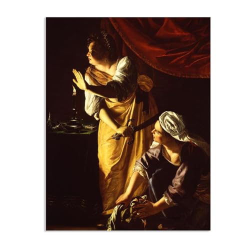 Poster Artemisia Gentileschi Judith et sa servante toile 80x60cm tableau