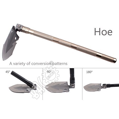 BACOENG 17 in 1 Folding Shovel - with Knife and Fire Starter - Perfect for Snow Shovel, Entrenching Tool, Auto Emergency Kit, Survival Axe, Camping Multitool, Tactical, Military, Self-Defense - Thumbnail 7